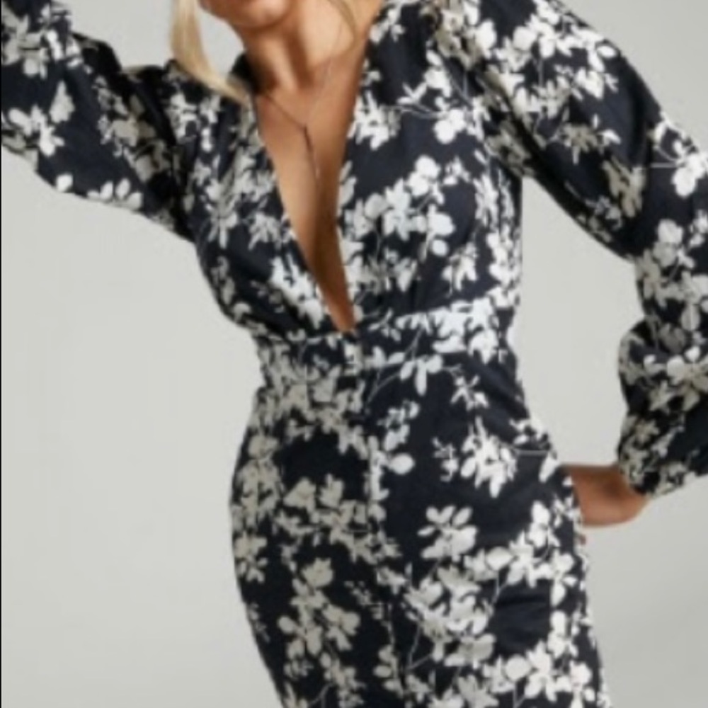 Brand new Showpo black and white floral mini dress